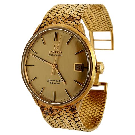 18 karat gold omega watch|omega 18k gold men's watch.